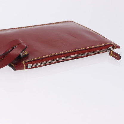 Louis Vuitton Neverfull Leather, Red, Leather, Clutch