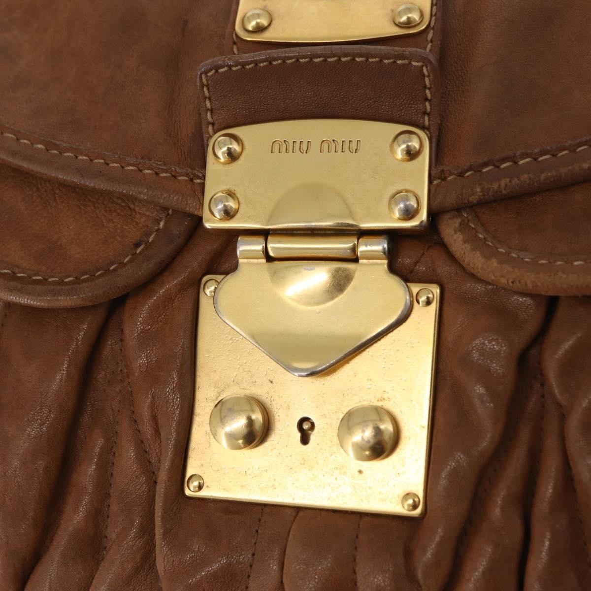 Miu Miu Coffer Convertible Hobo Matelasse Leather, Brown, Leather, Shoulder Bag