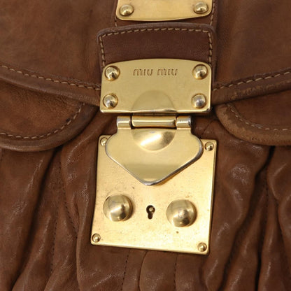 Miu Miu Coffer Convertible Hobo Matelasse Leather, Brown, Leather, Shoulder Bag
