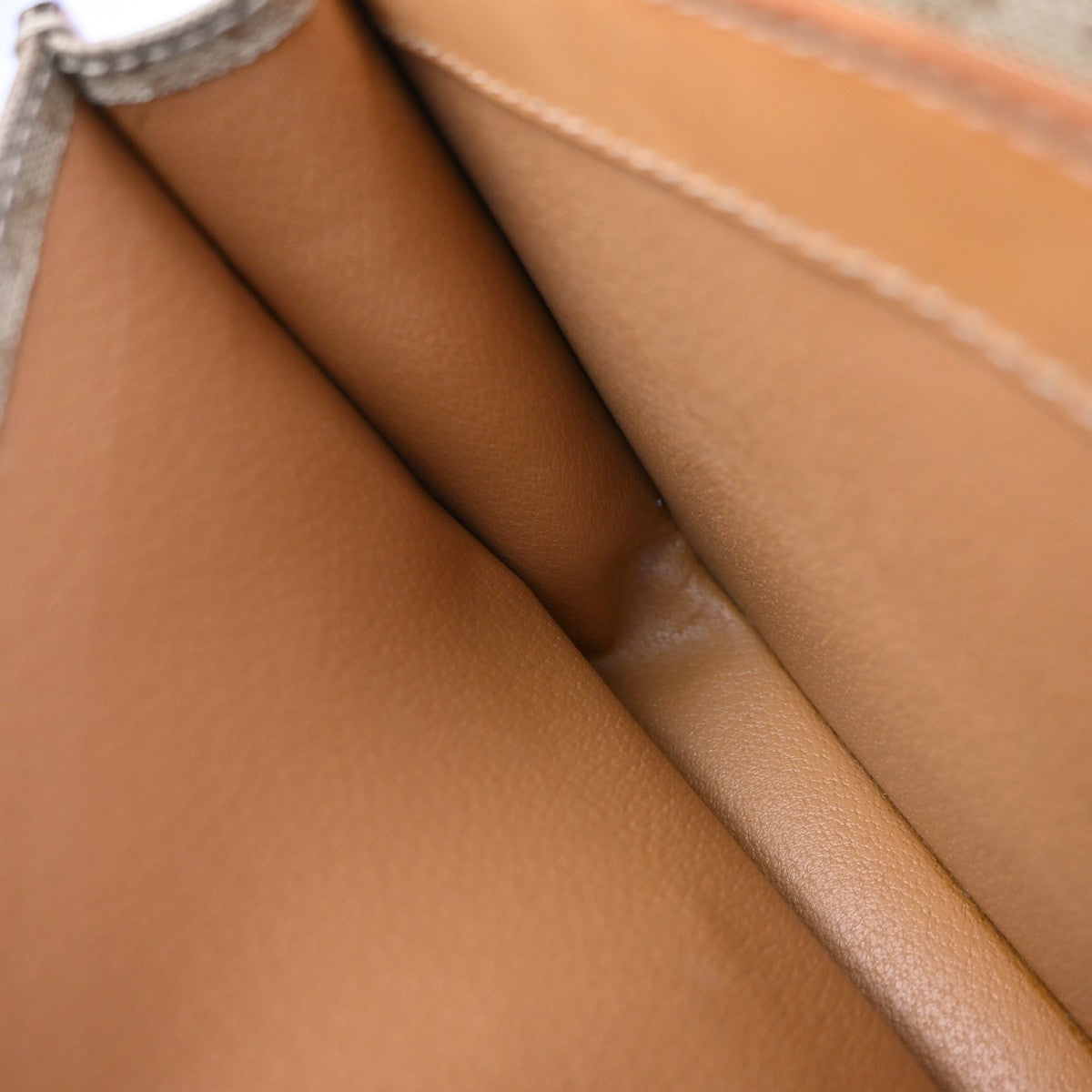 Celine Vintage Macadam Circle Logo Canvas and Leather, Beige, PVC, Shoulder Bag