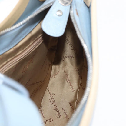 Salvatore Ferragamo Gancini Leather, Blue, Leather, Shoulder Bag