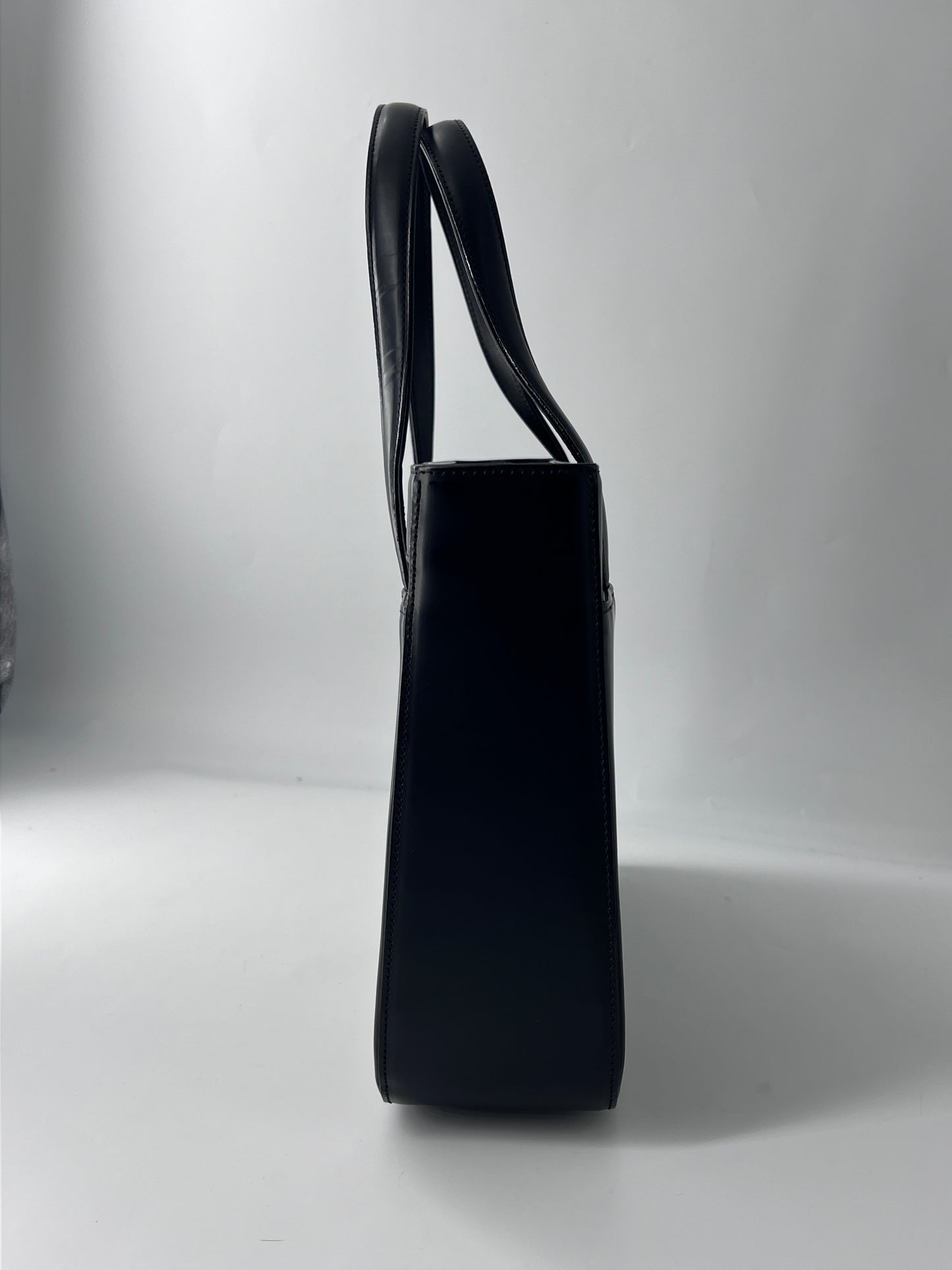 Burberry Nova Check Tote Leather, BLACK, LEATHER, Tote bag