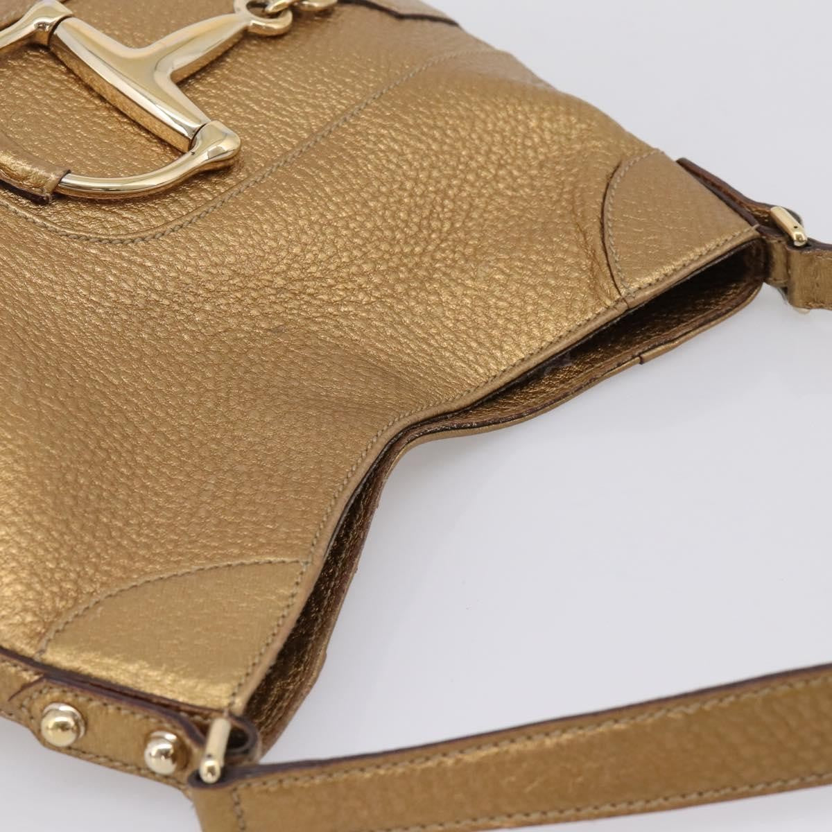 Gucci Shoulder Leather, Gold, Canvas, Shoulder Bag