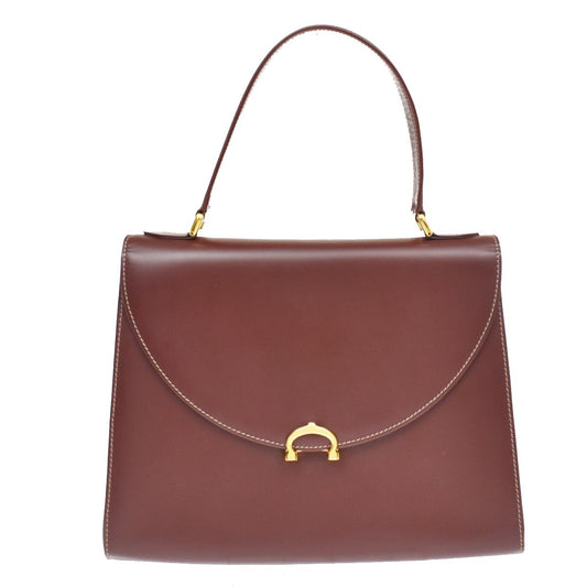 Cartier Must Line Leather, Burgundy, Leather, Handbag