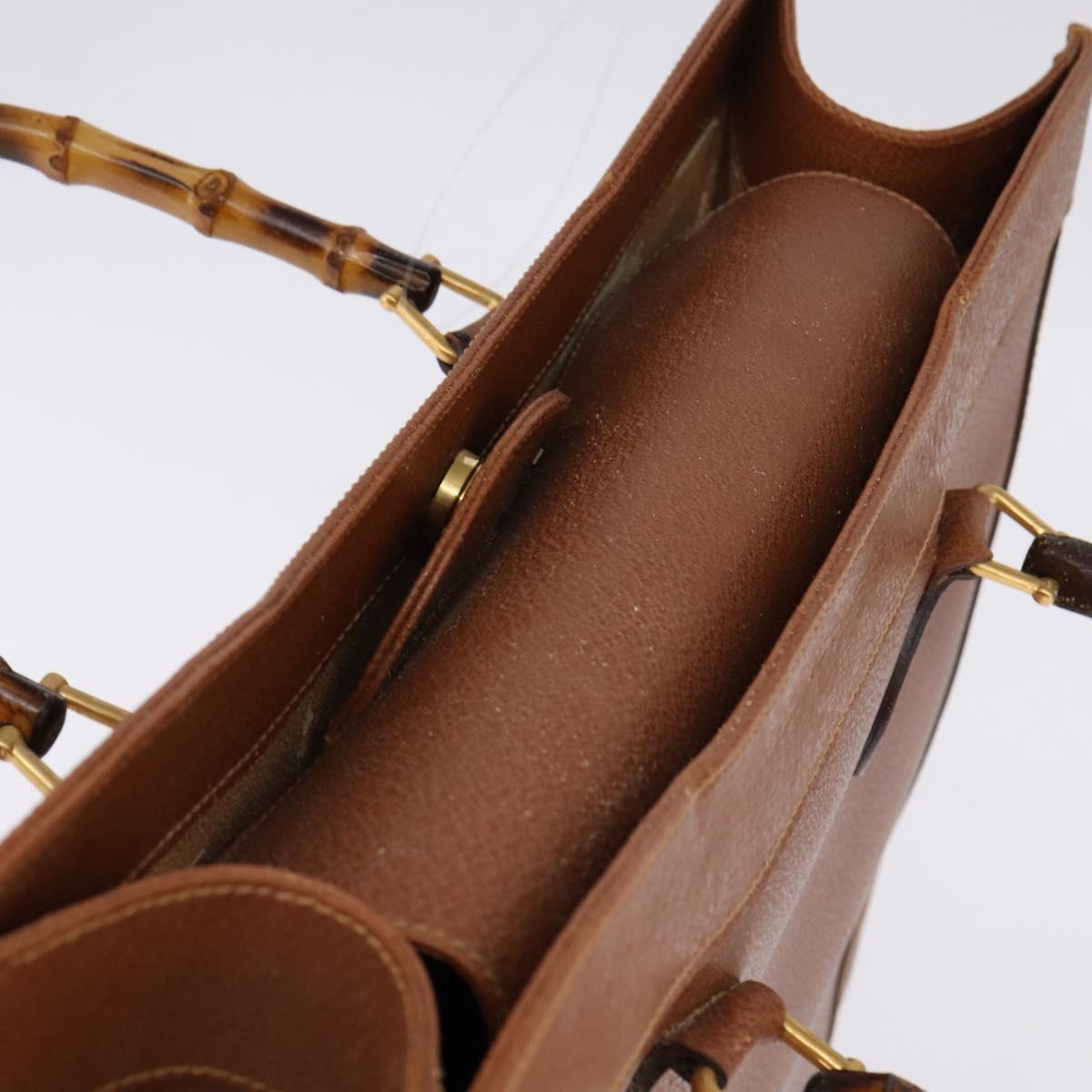 Gucci Bamboo Shopper Tote Leather, BROWN, LEATHER, Handbag