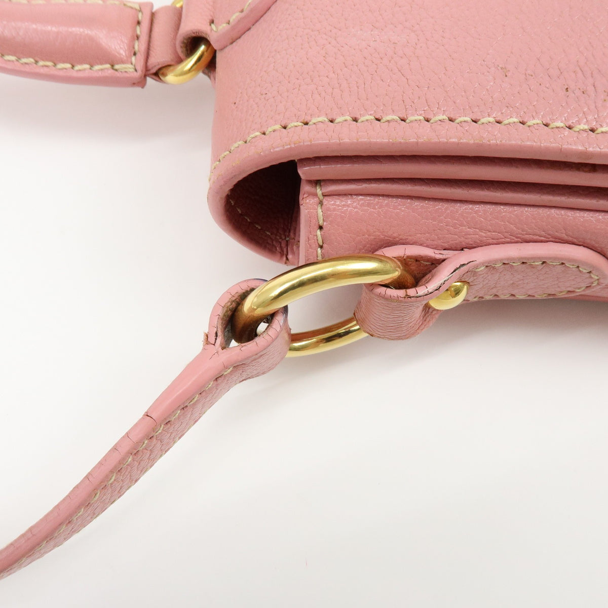 Miu Miu Madras Top Handle Leather, Pink, Leather, Handbag