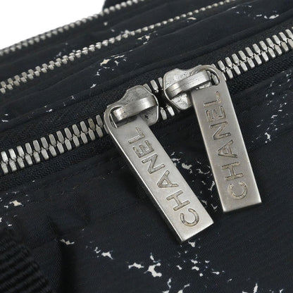 Chanel Travel Line Boston Printed Nylon, Black, Nylon, Handbag