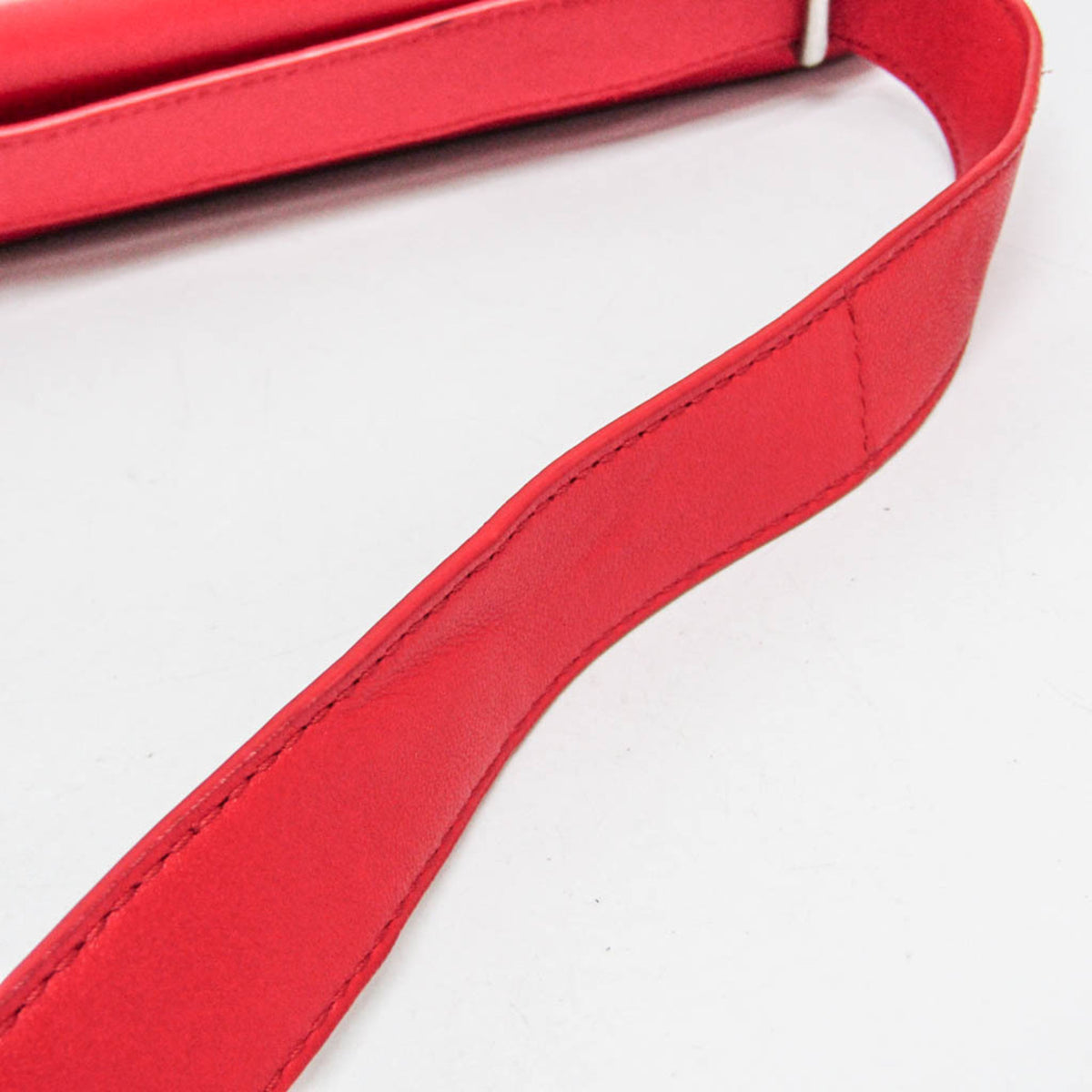 Bottega Veneta Clip Flap Leather, Red, Leather, Handbag