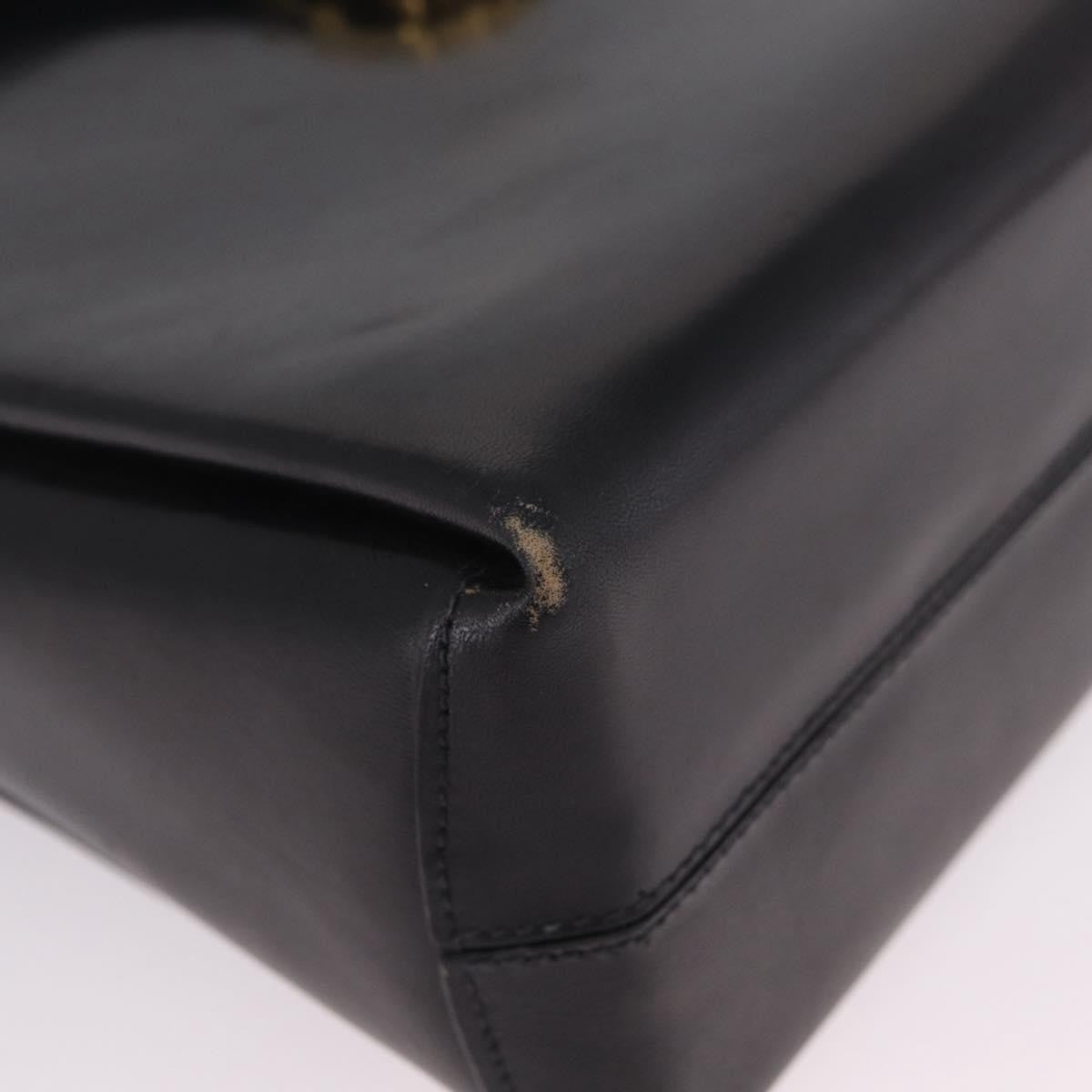 Celine Shoulder Leather, Black, Leather, Shoulder Bag
