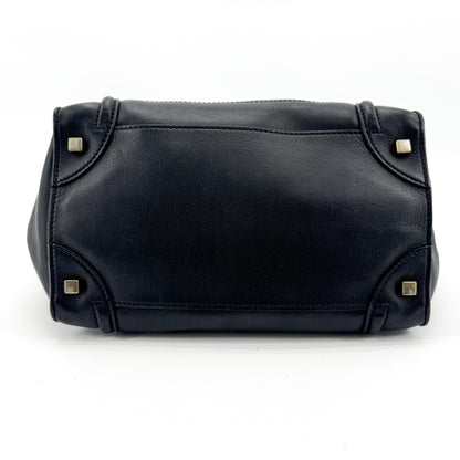 Celine Luggage Embossed Leather, Black, Leather, Handbag