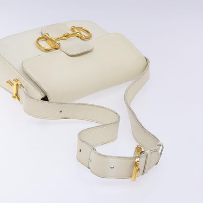 Celine Shoulder Leather, White, Leather, Shoulder Bag