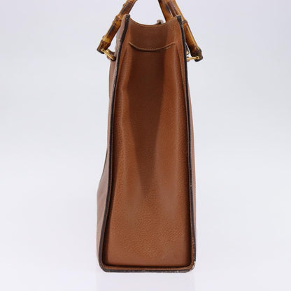 Gucci Bamboo Shopper Tote Leather, BROWN, LEATHER, Handbag
