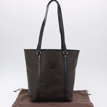 Celine Vintage Macadam Canvas and Leather, Black, Canvas, Shoulder Bag