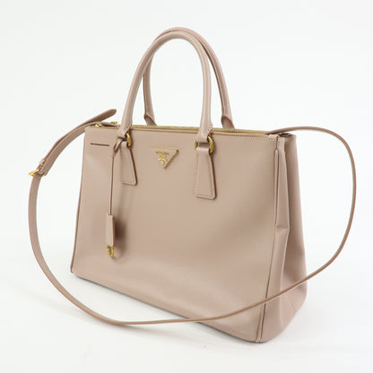 Prada Galliera Saffiano Leather with Applique, Pink, Leather, Handbag