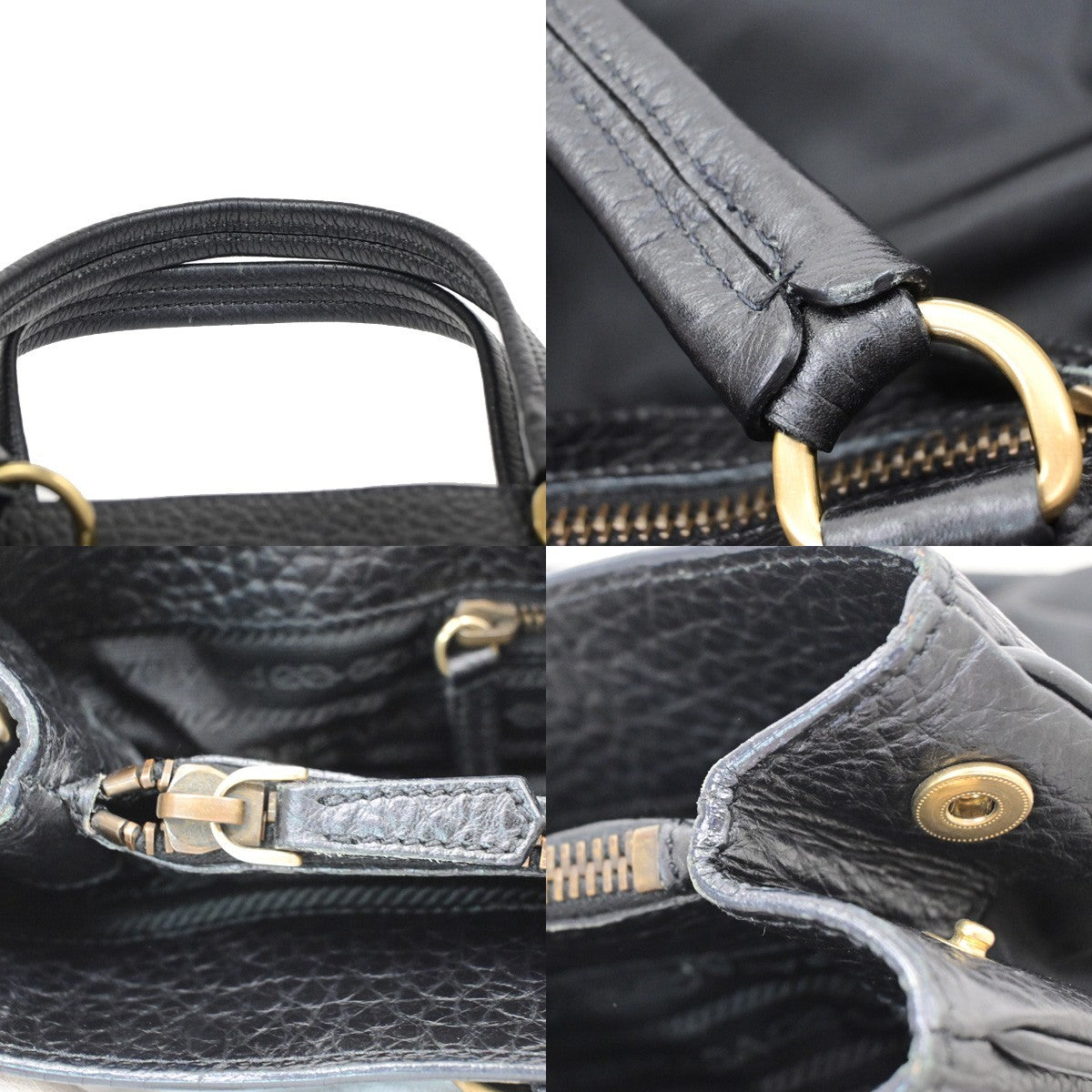 Prada Tessuto Tote nylon and leather, Black, Nylon, Handbag