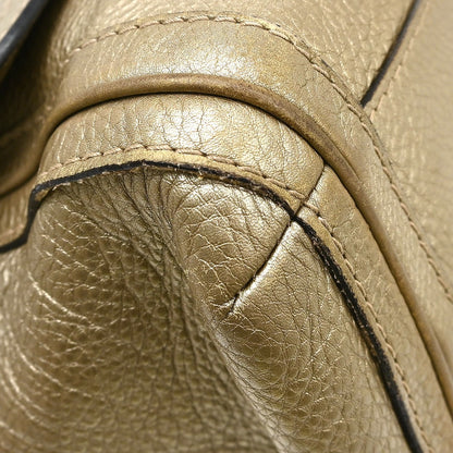 Gucci Bella Flap Leather, Gold, Leather, Shoulder Bag
