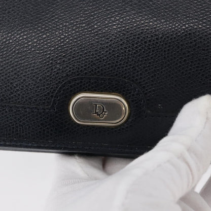 Christian Dior Vintage Chain Flap Leather, Navy, Leather, Shoulder Bag