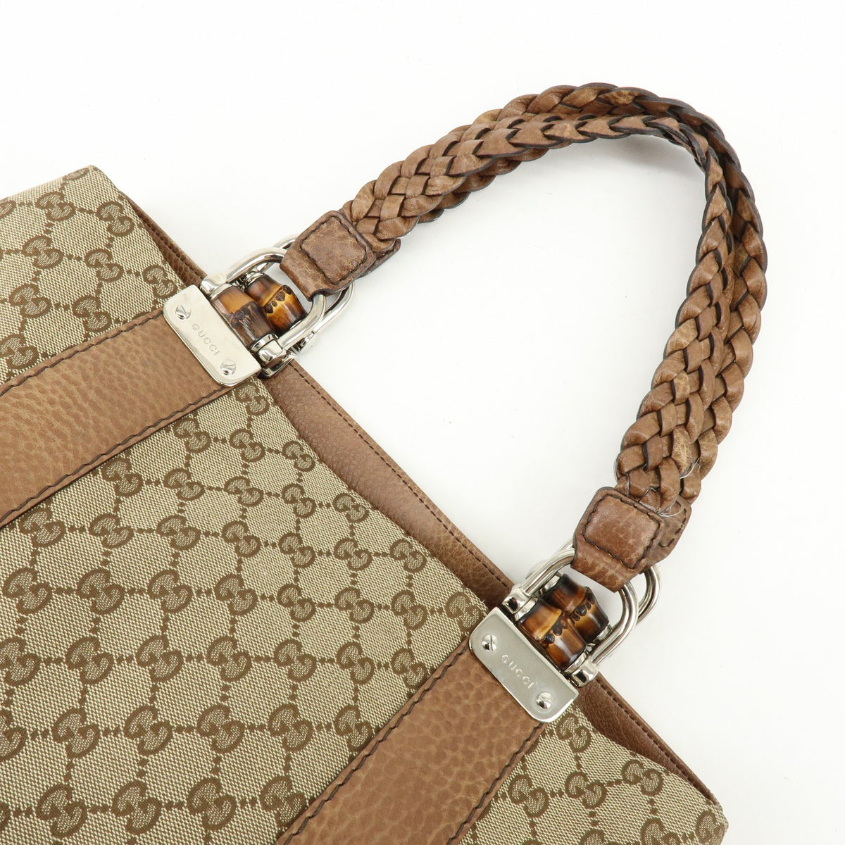Gucci Bamboo Bar GG Canvas, Beige, Canvas, Shoulder Bag