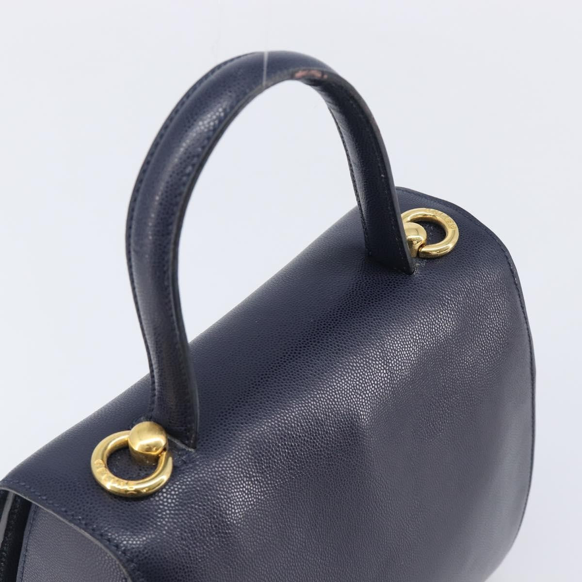 Celine Handbag Leather, Navy, Leather, Handbag