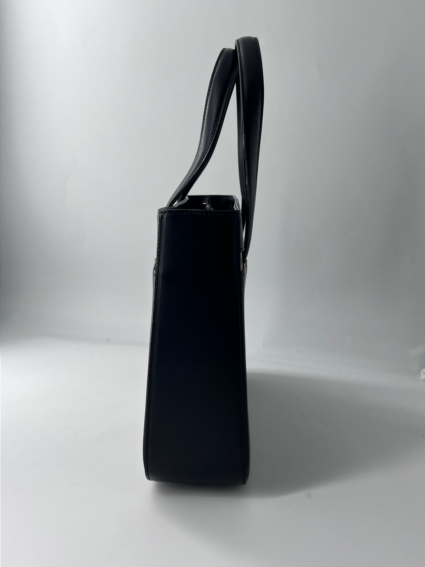 Burberry Nova Check Tote Leather, BLACK, LEATHER, Tote bag