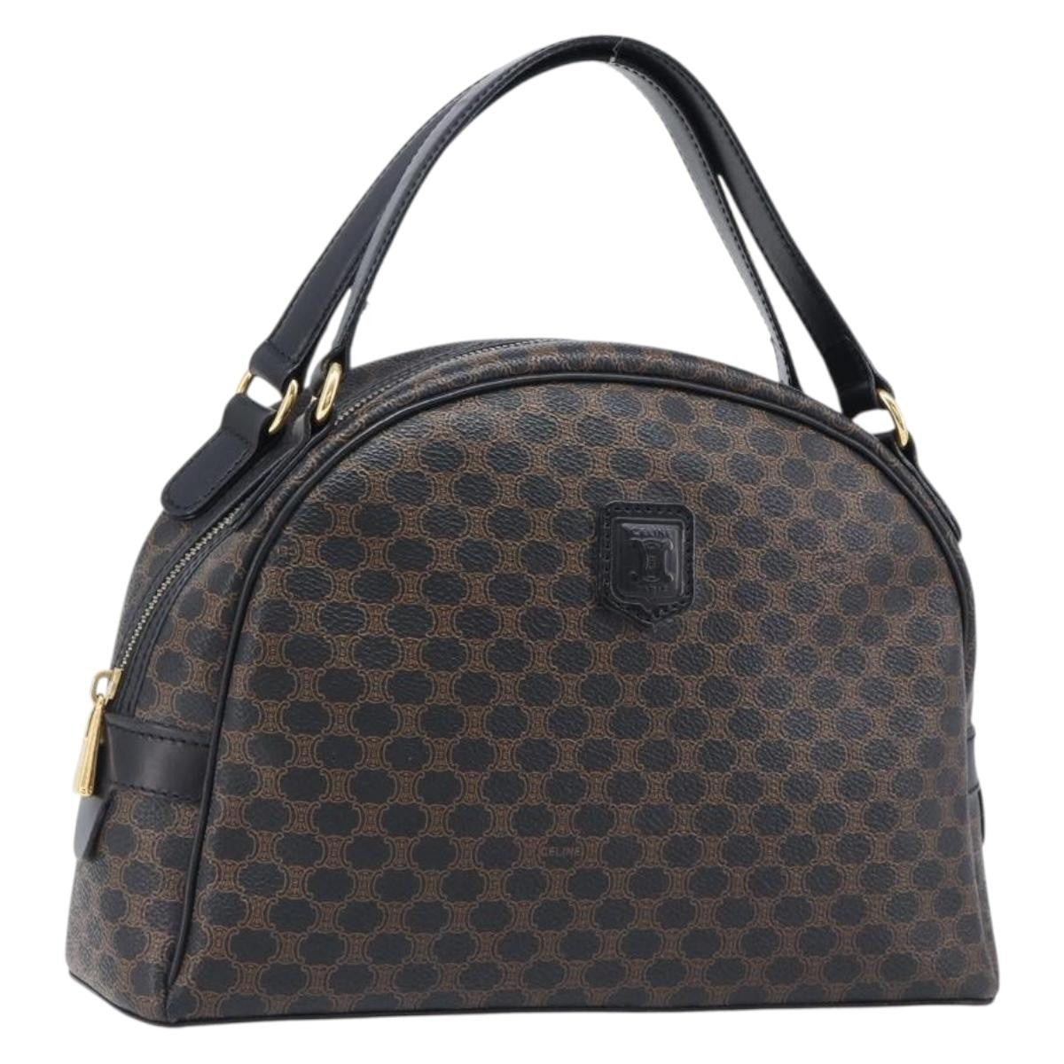Celine Top Handle Leather, Black, PVC, Handbag