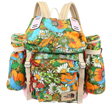 Gucci Gucci x The North Face Flap Printed Nylon, Multicolour, Canvas, Backpack