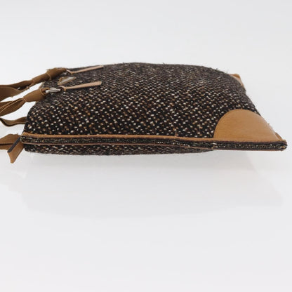 Prada Convertible Open Tweed, Brown, Canvas, Tote Bag