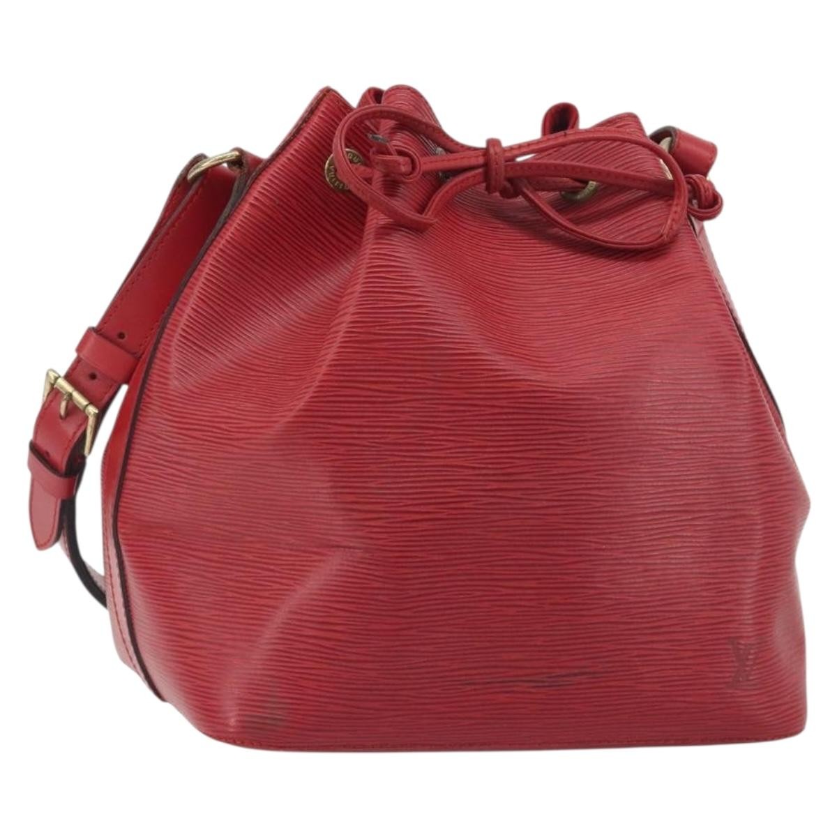 Louis Vuitton Petit Noe Epi Leather, Red, Leather, Shoulder Bag