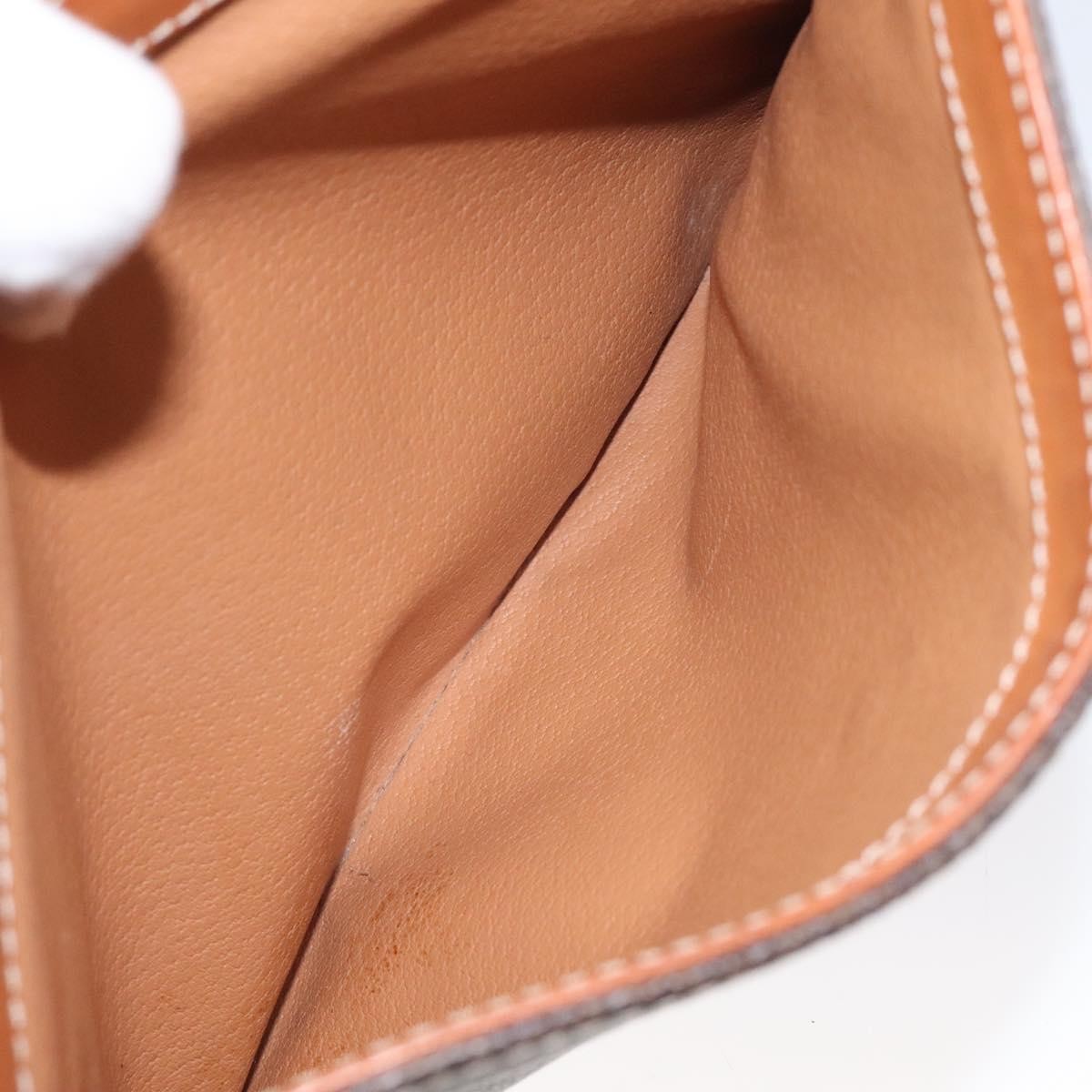 Celine Vintage Macadam Circle Logo Canvas and Leather, Brown, Canvas, Shoulder Bag