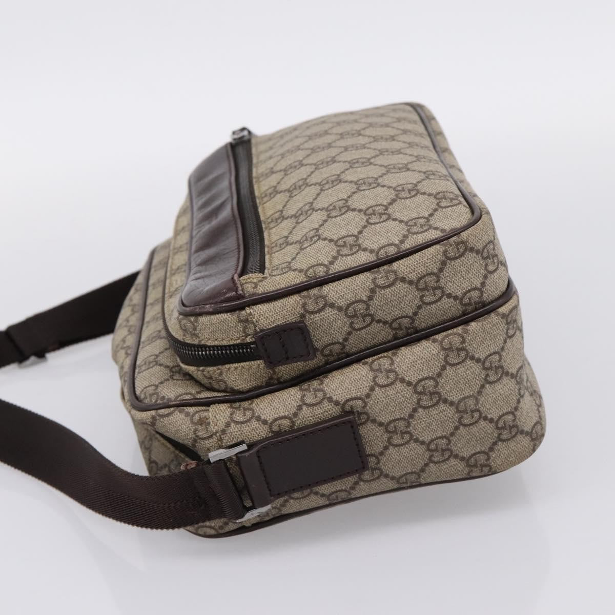 Gucci Front Zip Pocket Messenger GG Coated Canvas, Beige, Canvas, Shoulder Bag