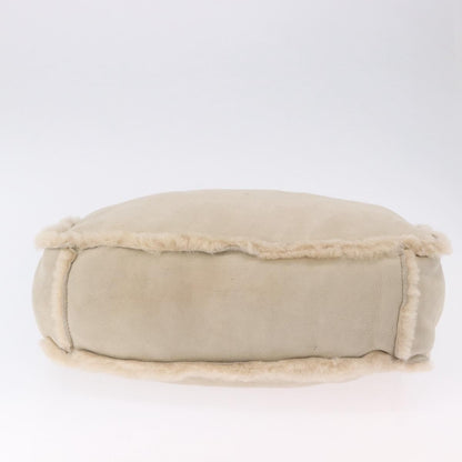 Chanel Vintage East West Tote Shearling and Suede, Beige, Leather, Tote Bag