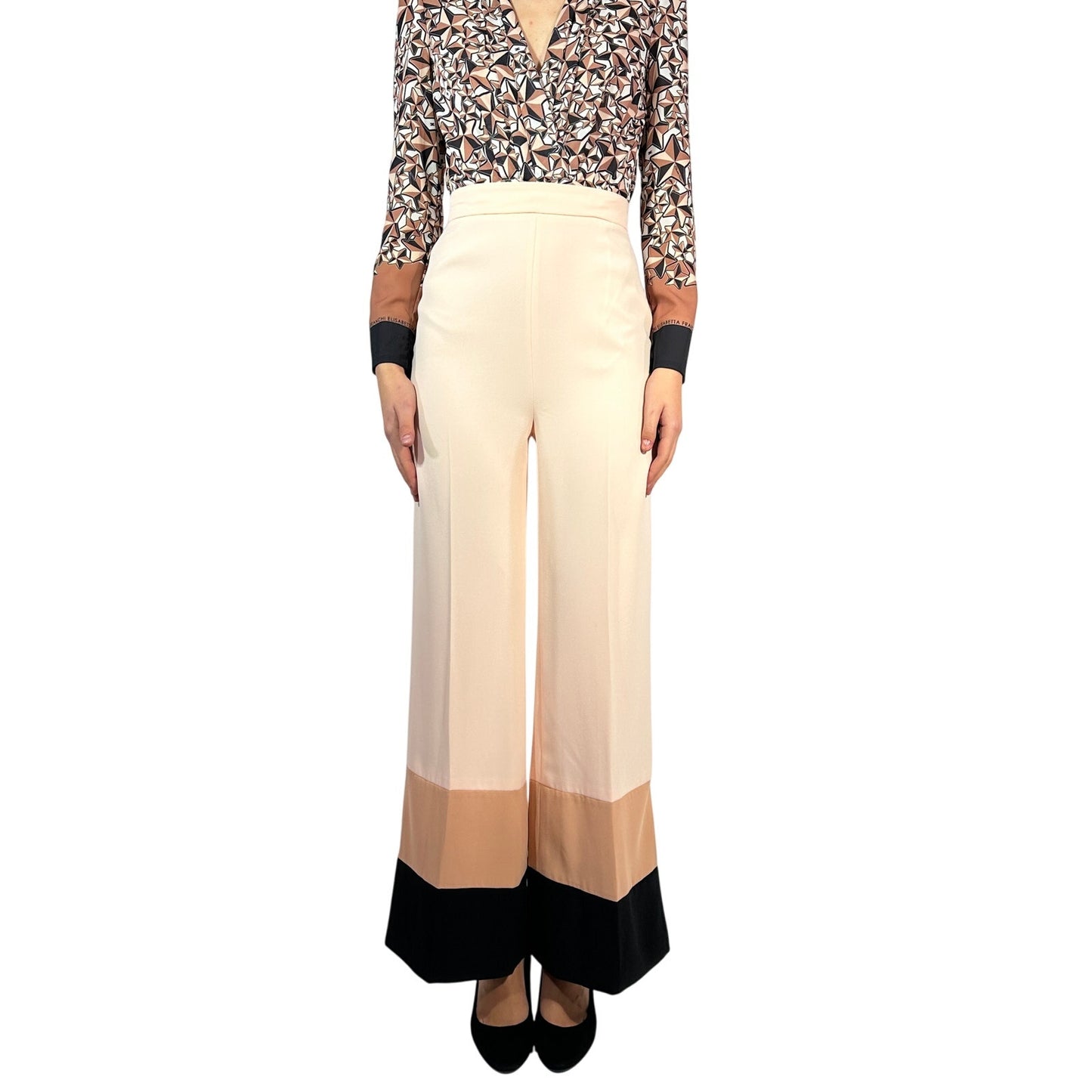 ELISABETTA FRANCHI Wide Leg Flared Jumpsuit