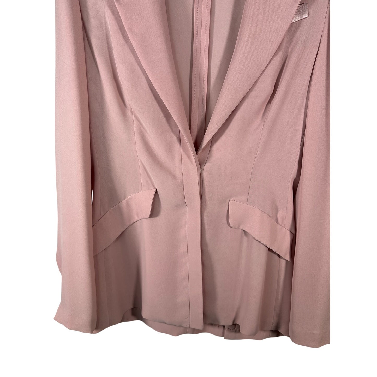 Mirarika Blazer Suit Medium Pink Long Sleeve Satin Trim