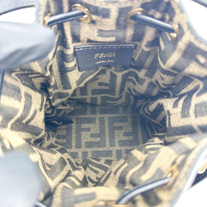 Fendi Mon Tresor Bucket Zucca Quilted Silk, Black, Canvas, Handbag