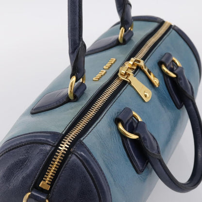 Miu Miu Beau Top Handle Leather, Navy, Leather, Handbag