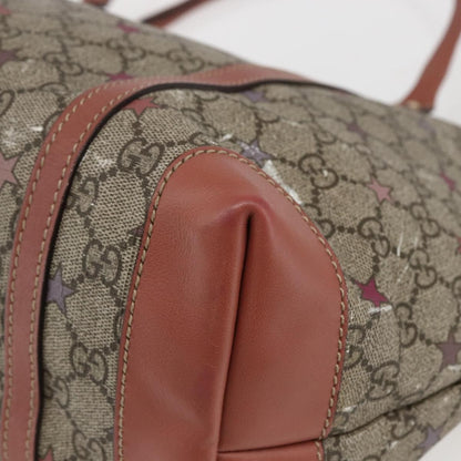 Gucci Joy Plus Tote GG Coated Canvas with Leather, Beige, Canvas, Tote Bag