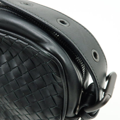 Bottega Veneta Front Pocket Messenger Intrecciato Nappa, Black, Leather, Handbag