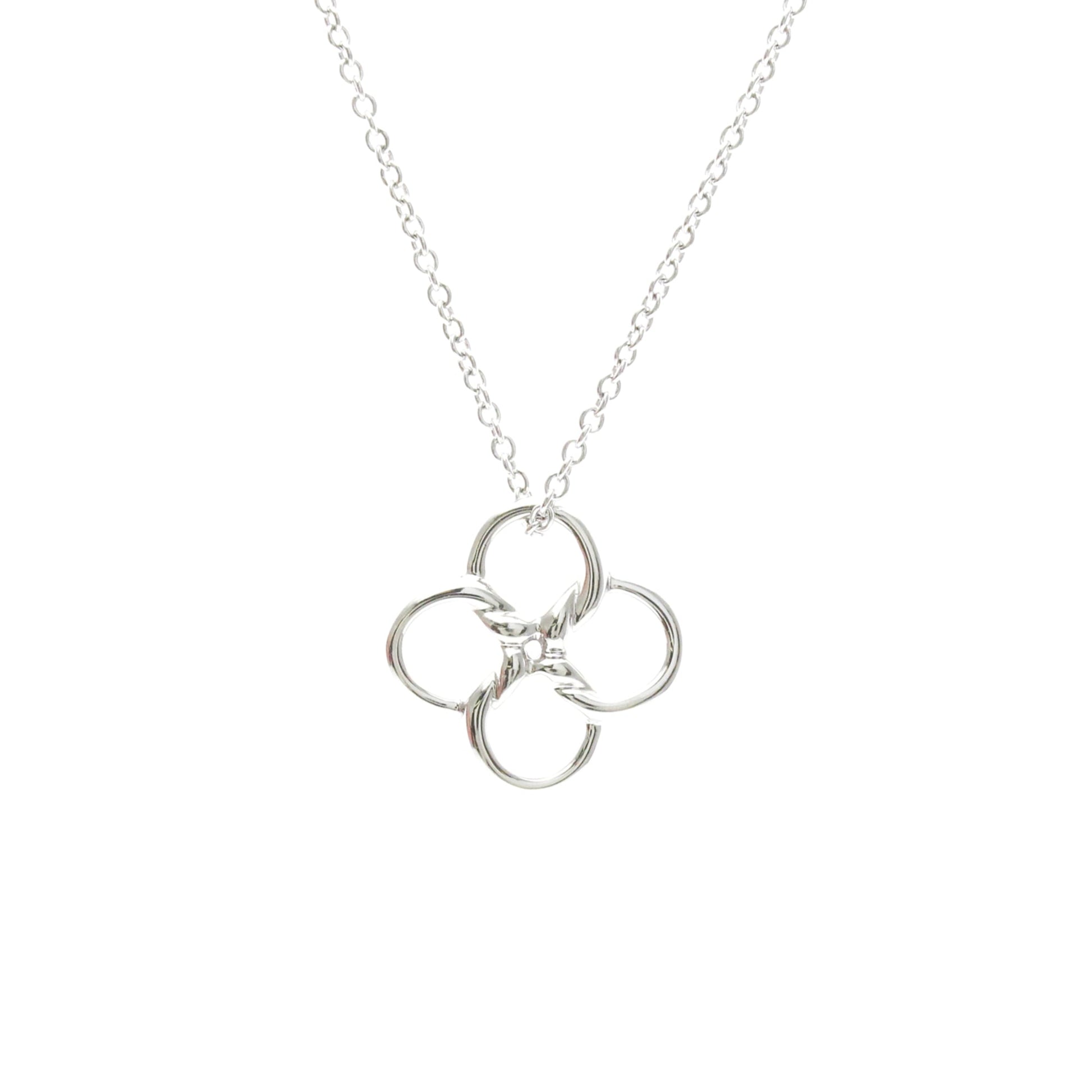 Tiffany & Co. Elsa Peretti Quadrifoglio Pendant Platinum, Silver, Platinum, Necklace