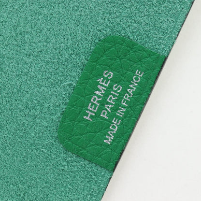 Hermes Ulysse Agenda Cover Leather, Green, Leather, Wallet
