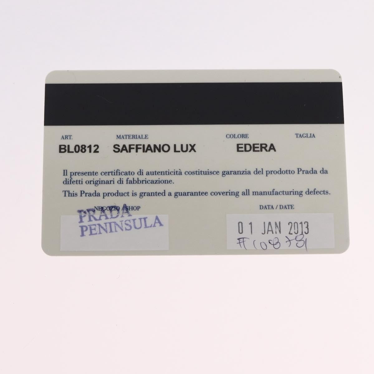 Prada Promenade Saffiano Leather, Green, Leather, Handbag
