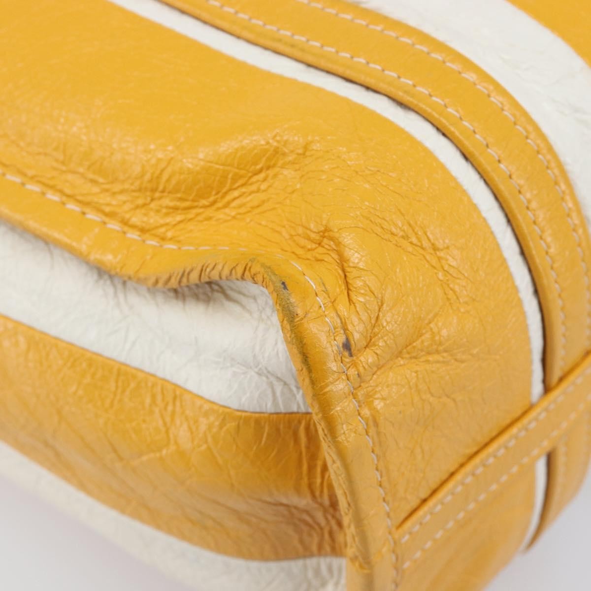 Balenciaga Bazar Leather, Yellow, Leather, Tote Bag