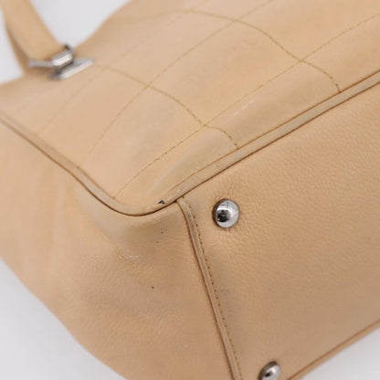 Chanel Chocolate Bar Coco Mark Leather, Beige, Leather, Tote Bag