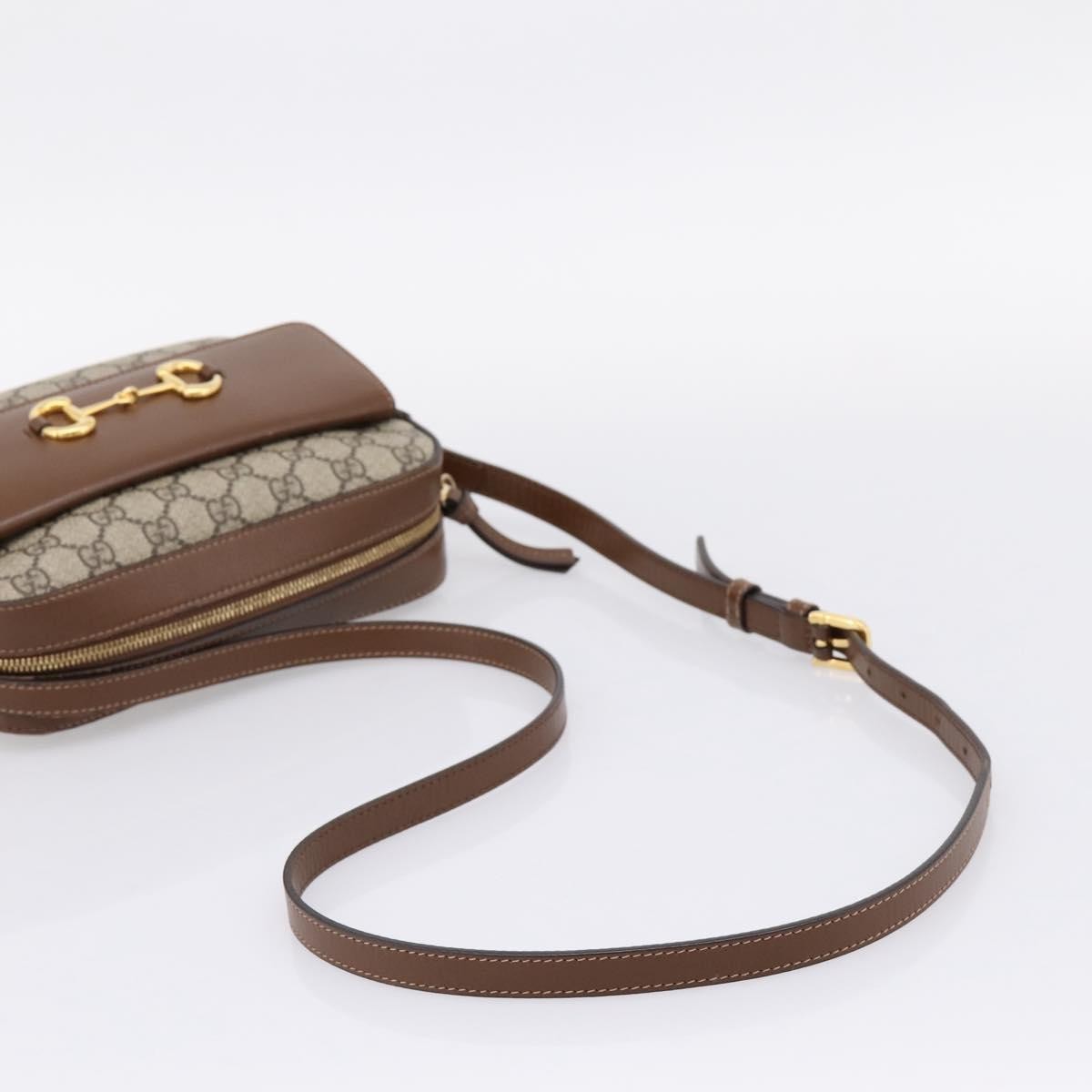 Gucci Horsebit 1955 Flap Pocket Camera GG Coated Canvas and Leather, Beige, Canvas, Shoulder Bag