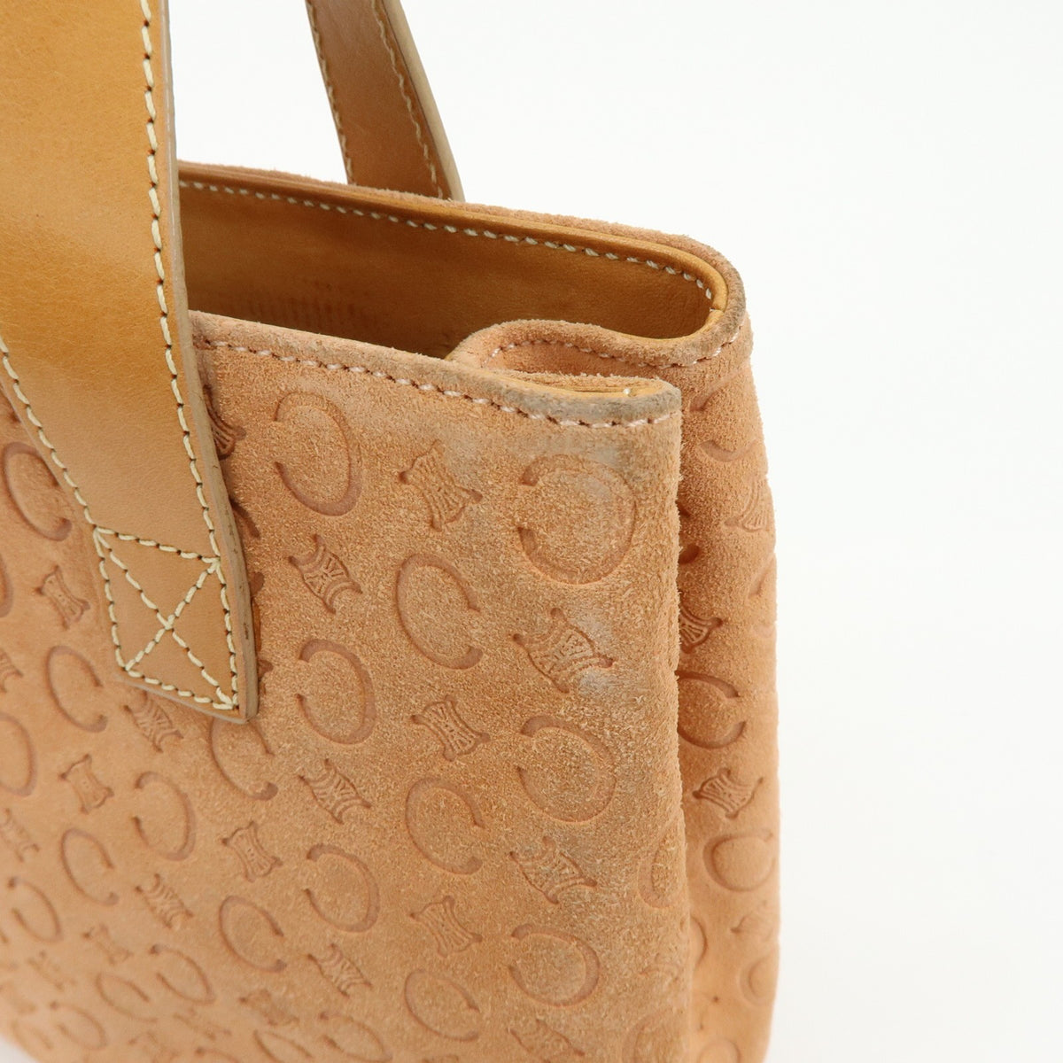 Celine C Macadam Suede, Beige, Suede, Handbag