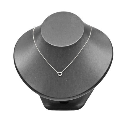 Tiffany & Co. Metro Heart Pendant 18K White Gold and Diamonds, Silver, White Gold, Necklace