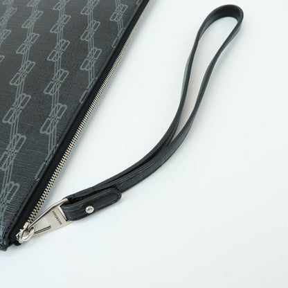 Balenciaga Signature Pouch Monogram PVC Leather, Black, Canvas, Clutch