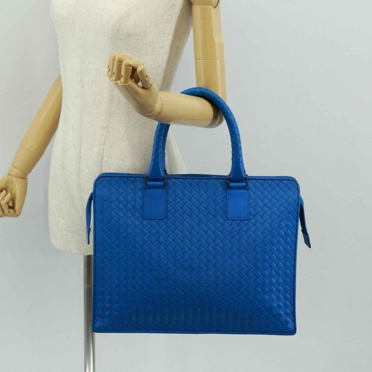 Bottega Veneta Top Zip Intrecciato Nappa, Blue, Leather, Briefcase