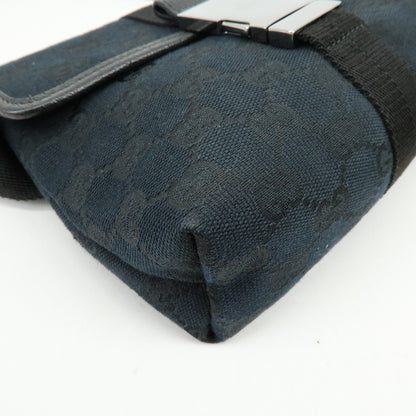 Gucci Buckle Belt GG Canvas, Black, Canvas, Handbag