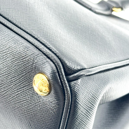 Prada Galleria Double Zip Saffiano Leather, Black, Leather, Tote Bag