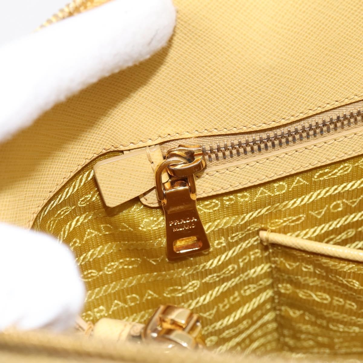 Prada Promenade Saffiano Leather, Yellow, Leather, Handbag